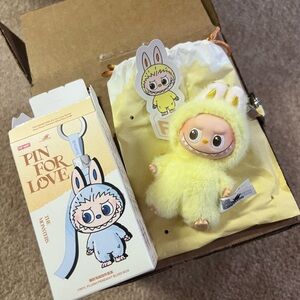 The Monsters LABUBU Pin for Love Series Letter F Plush Pendant (A-M)